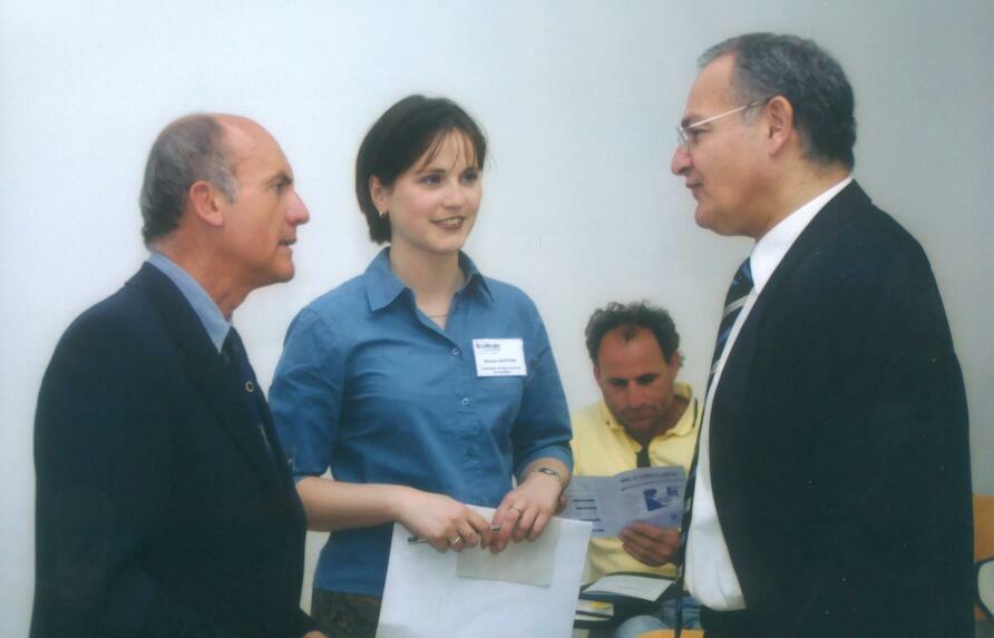 Bruno Sperl (University of Graz), Marian Oosting (Federation of Dutch Libraries for the Blind) and Andreas Dimitriou (Vice Rector of the University of Cyprus) are discussing during a break in the 4th ACCELERATE meeting